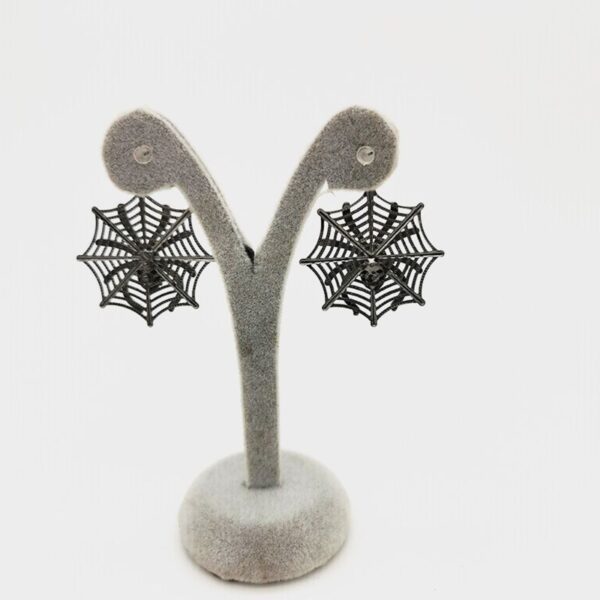 Gothic Punk Black Spider Web Drop Earrings Halloween Party Accessories Jewelry Gifts for Women - Image 2