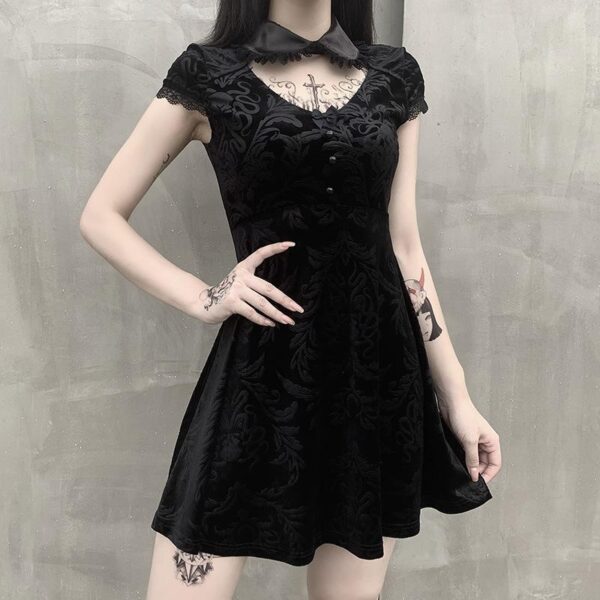 European and American dark niche style lace dress