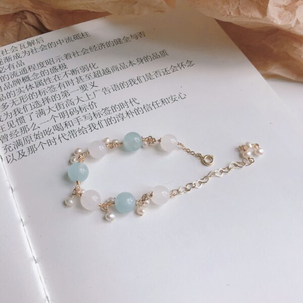 White Crystal Aquamarine Crystal Bracelet - Image 3