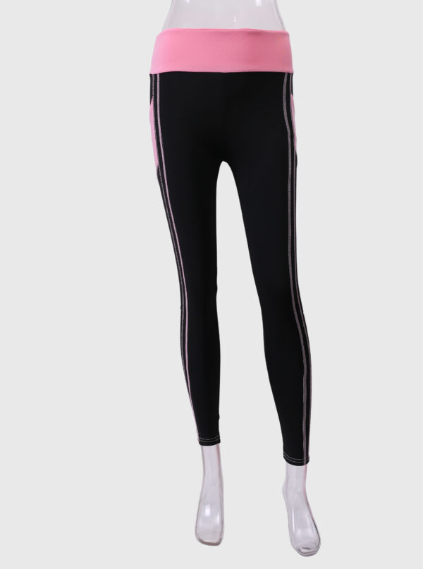 Quick-drying Gothic Color Block Leggings Fashion Ankle-length Fitness Leggings With Pocket - Image 5