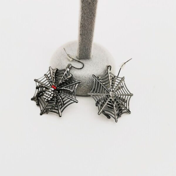 Gothic Punk Black Spider Web Drop Earrings Halloween Party Accessories Jewelry Gifts for Women - Image 3