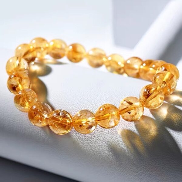 Natural Gold Assestray Crystal Bracelet 8-12mm Asseth Crystal Stone Yellow Crystal Bracelet For Men And Women - Image 4