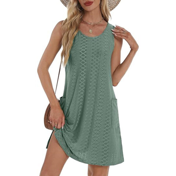 Women's Sleeveless Pocket Vest Dress - Image 2