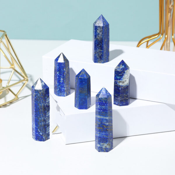 Natural Crystal Column Lapis Lazuli Crystal Column Hexagonal Edge - Image 3