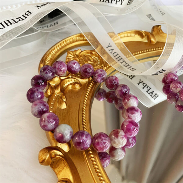 Natural Crystal Snowflake Grandmother Crystal Purple Bracelet - Image 6