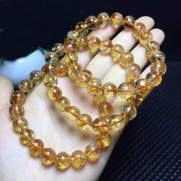 Natural Gold Assestray Crystal Bracelet 8-12mm Asseth Crystal Stone Yellow Crystal Bracelet For Men And Women - Image 8