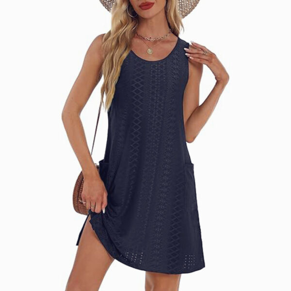 Women's Sleeveless Pocket Vest Dress - Image 5